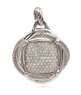 A Sterling Silver and Diamond Large Infinity Pendant, David Yurman, 11.70 dwts.