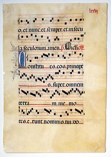 Medieval Gregorian Chant, circa 1460-90 - Courtesy Charles Edwin Puckett