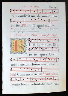 Gregorian Chant, circa 1778 - Olbia, Italy - Courtesy Charles Edwin Puckett