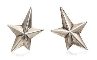 A Pair of Sterling Silver Earclips, Angela Cummings, 5.70 dwts.