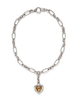 A Sterling Silver and Cubic Zirconia Necklace, Judith Ripka, 40.40 dwts.