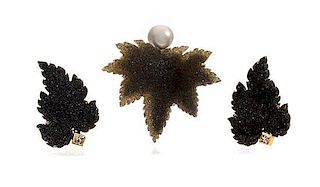 * A Collection of 18 Karat Gold and Druzy Quartz Jewelry, 32.80 dwts.