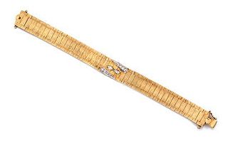 A 14 Karat Yellow Gold and Diamond Surprise Wristwatch, Berlis, 23.40 dwts.