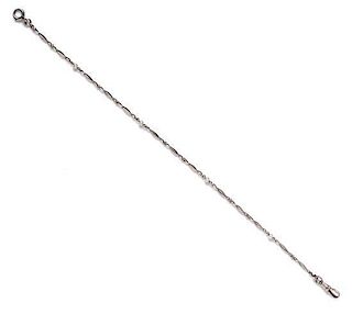 * A Platinum and Cultured Pearl Fob Chain, 8.70 dwts.