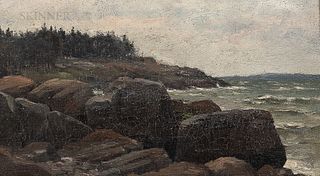 Attributed to George Savary Wasson (American, 1855-1926)  Maine Seacoast.  Unsigned, inscribed "G.S. WASSON" in a later ha...