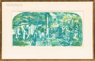 Francis Chapin (American, 1899-1965) Charleston Park - Spring. Signed "Francis Chapin" in pencil beneath the image l.r., titled in penc