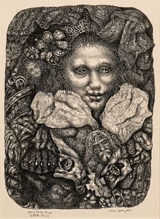 Ivan Le Lorraine Albright (American, 1897-1983) Hail to the Pure, 1977 (Grayson, 22). Signed "Ivan Albright" in pencil l.r., titled and
