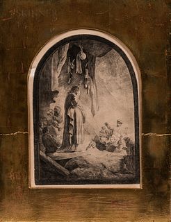 Rembrandt Harmensz van Rijn (Dutch, 1606-1669) The Raising of Lazarus: The Larger Plate, c. 1632, a later impression. Print, possibly a