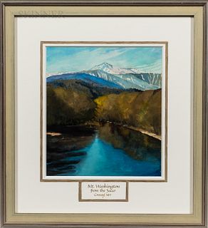 Robert Larsen (American, 20th Century) Mt. Washington from the Sacco, Conway, NH. Titled on the mat, signed and dated "LARSEN '06" l.l.