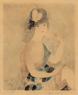 Marie Laurencin (French, 1883-1956) L'eventail rose, 1927. Numbered "99/100" l.l. and signed "Marie Laurencin" l.r., both in pencil. Et
