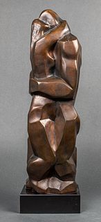 Irving Amen "Embrace" Modern Bronze Sculpture