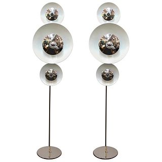 Enrico Tronconi Italian Modern Floor Lamps, Pair