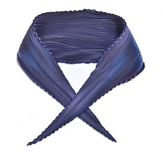 Hermes Iridescent Purple Plisse Silk Scarf