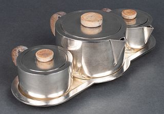 Modernist Sterling Silver Tea Set, 4 Pcs.