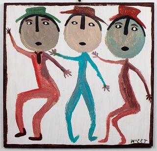 Mose Tolliver "Three Figures" Outsider Art