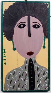 Mose Tolliver "Portrait of Woman" Outsider Art