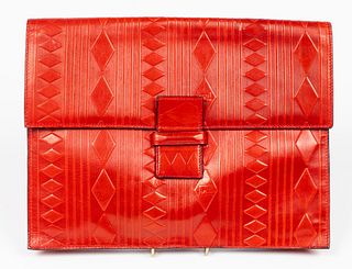 Fendi Red Leather Clutch / Portfolio