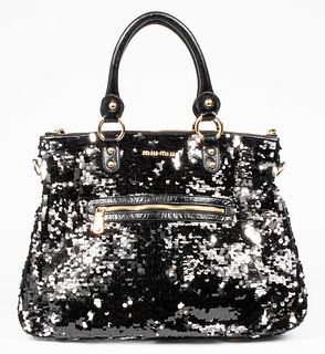Miu Miu Black Sequin Handbag