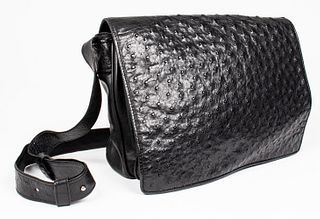 Donna Karan New York Black Ostrich Handbag