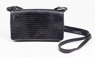 Donna Karan Blue Embossed Leather Handbag