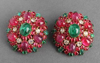 Christian Dior Poured Glass Clip-On Earrings, 1970