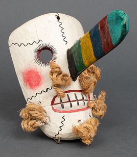 Mexican Folk Art Polychrome Wood Mask