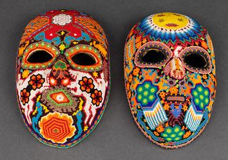 Huichol Colorful Beaded Masks, Mexico, 2