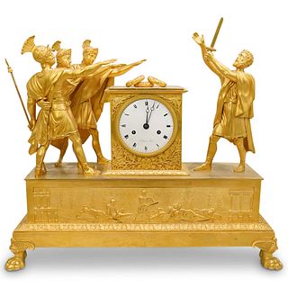 19th Cent. French Empire Gilt Bronze Clock