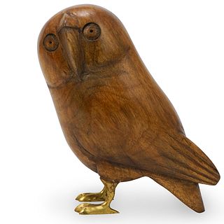 Sergio Bustamante Wood Owl Sculpture
