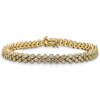 7ct Diamond and 14k Gold Tennis Bracelet