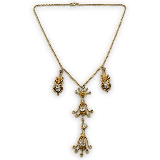 18k Gold and Diamond Chandelier Necklace