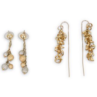 (4 Pc) 14k Gold Italian Drop Earrings