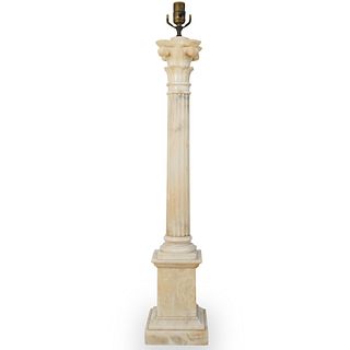 Large Carved Marble Table Lamp