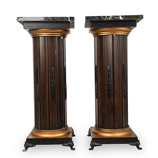 Portero Marble Top Mini Column Pedestals