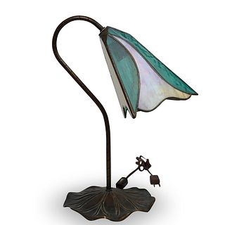 "L&L WMC" Stained Glass Lily Pad Table Lamp