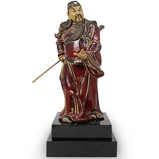 Large Chinese Ceramic Glazed Warrior