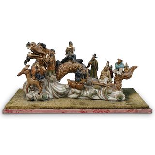 Ceramic Dragon With Figures