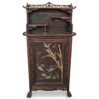Antique Chinese Carved Wood Cupboard