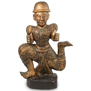 Burmese Carved Wood Statue