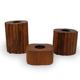 (3 Pc) Chinese Fir Tree Candle Holders