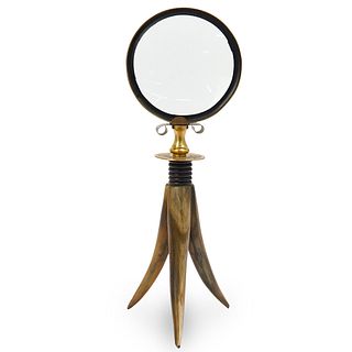 Wood Horn Footed Magnifying Glass
