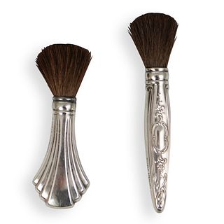 (2 Pc) Towle Sterling Silver Makeup Brushes