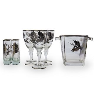 French Crystal Silver Overlay Set
