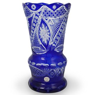 Cobalt Blue Bohemian Crystal Vase