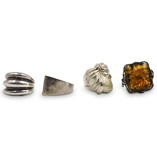 (4 Pc) Sterling Silver Rings
