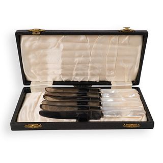 (6pc) Sheffield Mother of Pearl Butter Knife Set