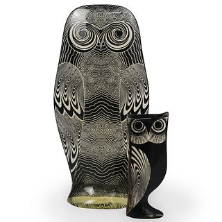 Pair of Brazilian Acrylic Owl Figurines