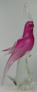 LARGE MURANO PINK COCKATOO BY PUCCINI