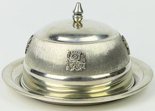 VINTAGE HEAVY BOLIVIAN STERLING COVERED BUTTER