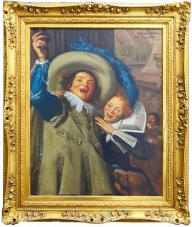 AFTER FRANS HALS BY REYNOLDS MASON OIL ON CANVAS